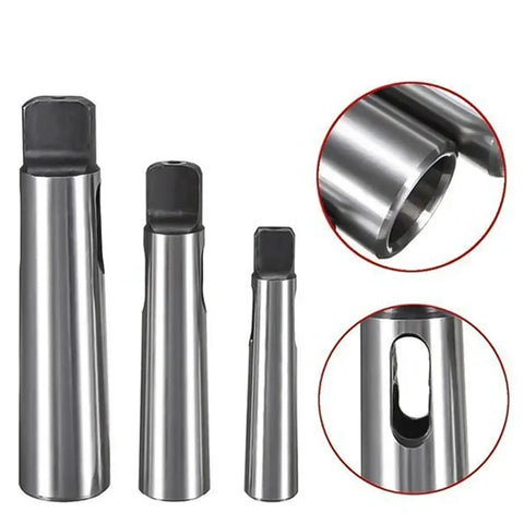 Three-piece steel tool holder collet chuck drill sleeve adapters, MT1–MT5 Morse taper arbors