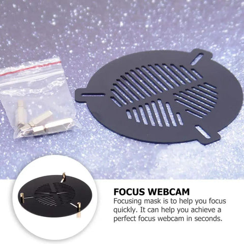 Precision Telescope Focusing Mask Get Sharp Focus Fast With Lightweight Aluminum Alloy Build And 3 Fixing Screws Universal Astronomical Accessory For No Fuss Astrophotography And Crystal Clear Images on starry background.