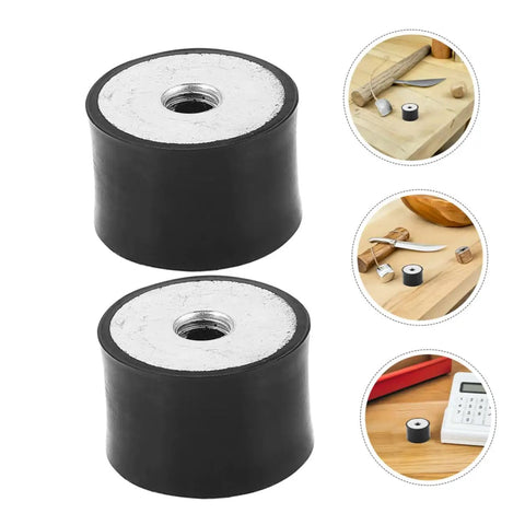 8 Pack Rubber Vibration Isolation Pads With Double Female Thread Cylinder Shock Absorber Mounts For Compressors Anti Vibration And Noise Reduction Feet For Industrial Equipment, black rubber, threaded