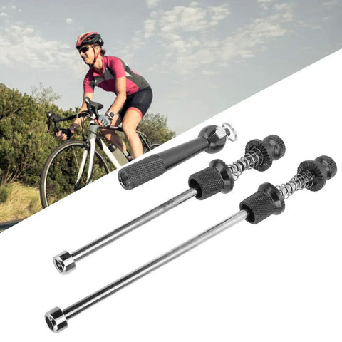 Bike Quick Release Skewer Set Black Anti Theft Locking Skewers Aluminum Alloy For Road Bike Wheels Lightweight Secure Axle