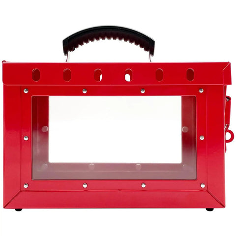 Lockout Tagout Box Kit Set Of 3 Portable Padlock Boxes With Transparent Acrylic Sides For Quick Visual Checks Heavy Duty Steel Construction Group LOTO Boxes For On Site Maintenance And Team Safety Compliance