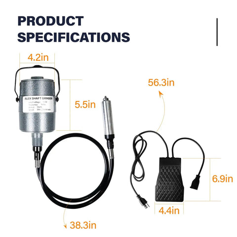 Flex Shaft Grinder With 380W Copper Motor, 23,000 RPM Do It All Multifunctional Rotary Tool, Hanging Grinding Machine