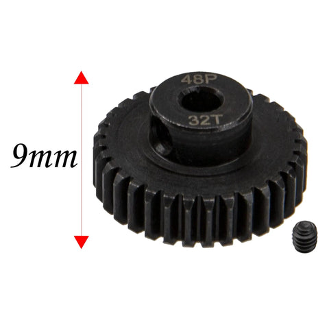 32T 48P pinion gear from Five Pack Hardened Steel 48P Pinion Gear Sets 28T 29T 30T 31T 32T For 3.175mm Shafts Fits 1/8 Inch Compatible with RC cars