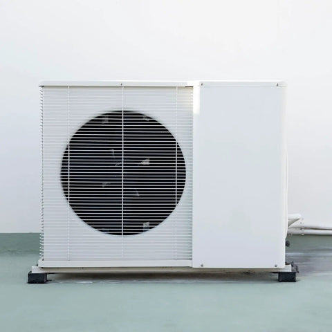 HVAC unit installed on Rock Solid Heavy Duty Rubber Vibration Pads 4 Pack 50mm Square 10mm Thick Isolation Mats Non Slip