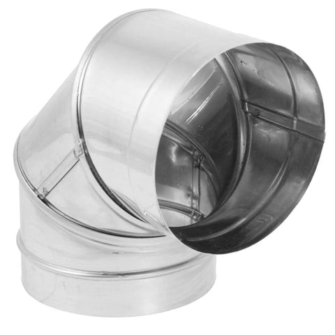 8 Inch Diameter Stainless Steel Single Wall Wood Burning Stove Elbow Connector 90 Degree Vent Pipe For Smoke And Exhaust