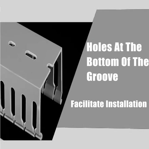Solid Grey PVC Conduit Trunking With Secure Snap Fit Cover For Ultimate No Fuss Wire Management, 50 piece pack with installation holes.