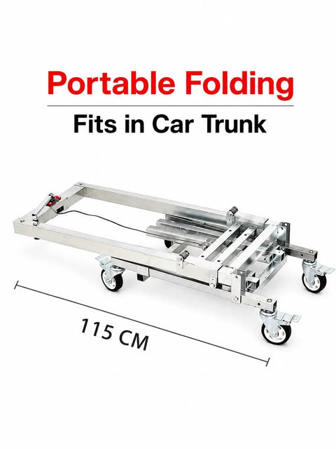 Heavy Duty Portable Manual Lift Stack With Folding Winch Crank Handle Material Handler For Moving 132 Lb Loads And Equipment At 6.7 To 33.5 Inch Height, portable folding design 115 cm.