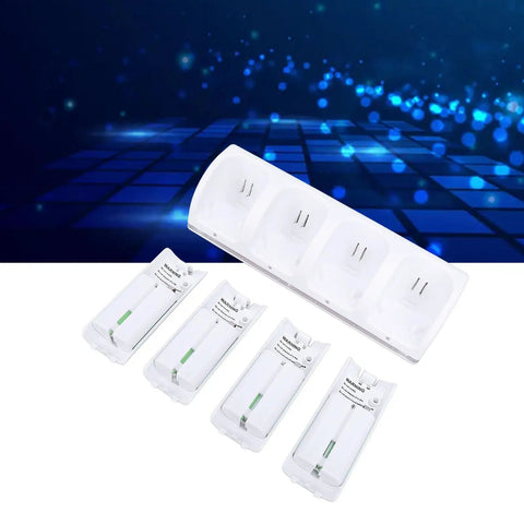 4 In 1 Remote Controller Docking Station With 4 Pack 2800mAh Rechargeable Batteries Portable Charger Stand For Game Controllers