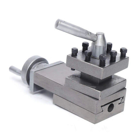 Heavy Duty Cast Iron Lathe Tool Holder With Quick Change Tool Post And Precision Cross Slide Compound featuring scaled handwheel