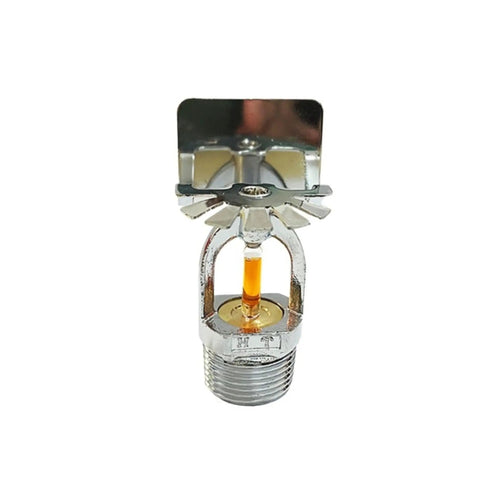 6 Pack Sidewall Fire Sprinkler Heads 135 F 57 C Chrome Plated Copper Alloy Body with glass bulb and threaded base.