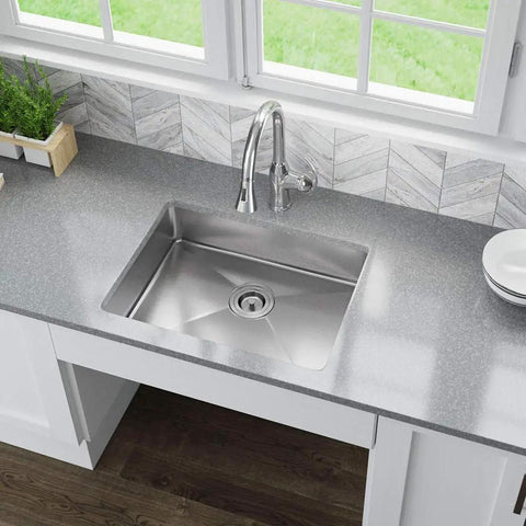ADA1823 Single Bowl Stainless Steel Sink With Three Quarters Inch Radius Heavy Duty 18 Gauge 304 Stainless Steel Construction