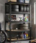 Beefy Five Tier Heavy Duty Metal Garage Shelving Unit With 1500 Lbs Capacity Adjustable Storage Rack Utility Metal Shelving