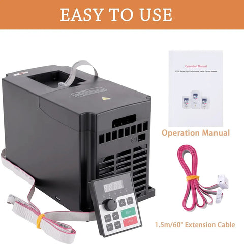 4KW 5.5HP 380V VFD Variable Frequency Drive Inverter For CNC Spindle Motor with cables and manual