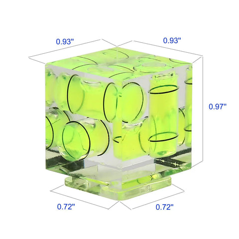 Top Shelf Camera Gear Precision Hot Shoe Bubble Level Kit one tri-axis spirit level in clear acrylic material
