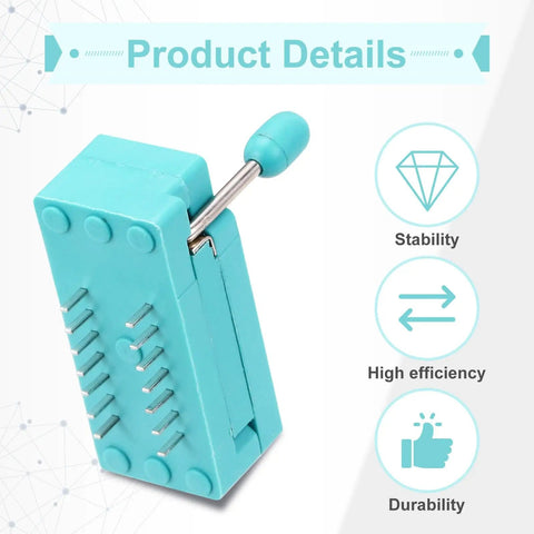 Close-up of aqua blue ZIF IC socket showing stability, high efficiency, durability, 6 Pack Universal ZIF IC Test Socket 14 Pin 2.54mm Pitch DIP.