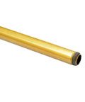 Close-up view of a gold steel pipe from the Ceiling Mount Gold Shelf Bracket Set For Kitchen Three Pairs U Shape Pipe Brackets In Gold Finish Built For DIYers Fits Wood Planks Up To About 11 Inches Wide No Planks Included Industrial Ceiling Storage.