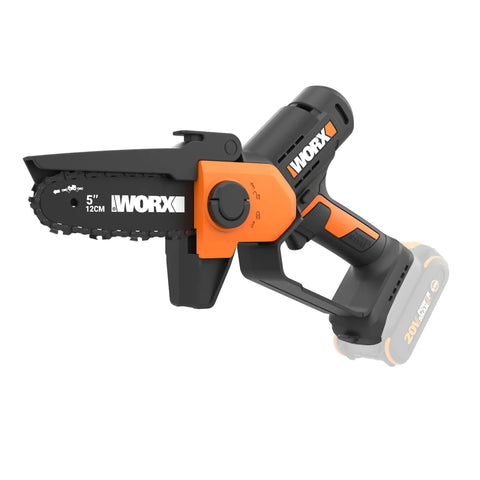 20V Mini Chainsaw With 5 Inch Bar 25 Feet Per Second Chain Speed Ultra Lightweight 3.49 Lbs Pruning Saw