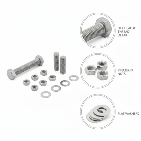 Shop Ready 304 Stainless Steel Hex Bolt Nut Washer Kit With SAE And Metric Fasteners for auto repair featuring hex bolts and washers