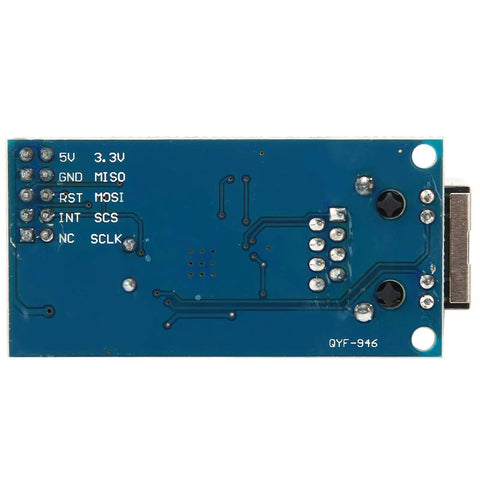 Back view of W5500 Ethernet Module For Microcontrollers With Hardware TCP IP Stack And SPI Interface Ten And Hundred Mbps