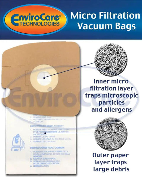 Super Effective Micro Filtration Replacement Vacuum Bags Designed To Fit Mighty Mite Canister Vacuums with filtration layers