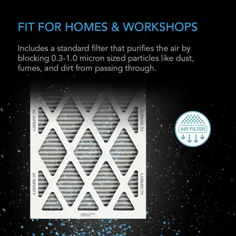 4 Inch Inline Filter Box With High Efficiency Filter for Whole House HVAC Filtration Kit that blocks dust and odors.