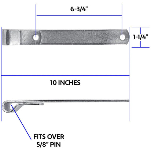 10 Inch Heavy Duty Strap Hinges Galvanized Steel Rust Resistant Fence Gate Hardware showing dimensions and design details