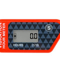 Durable Vibration Hour Meter For Small Engines Red IP68 Waterproof Tracks Run Time With Non Resettable Total Hours And Resettable Job Timer No Wire Vibration Monitoring For Heavy Duty Equipment, red digital display