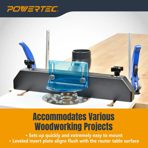 Trim Router Table With Base Plate And Predrilled Holes No Frills Adjustable Fence Dust Port And Transparent Bit Guard