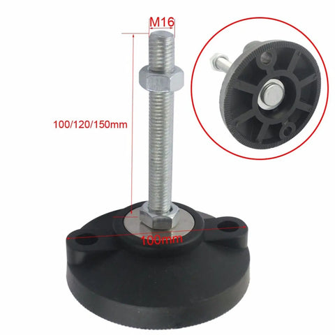 Two Pieces M16 Adjustable Leveling Feet For Heavy Duty Desks And Tables Conference Rooms Workbenches And Shelves Easy Height Adjustment Stable Anti Slip Furniture Feet That Protect Floors From Scratches For Home Office Setups, M16, 100mm base