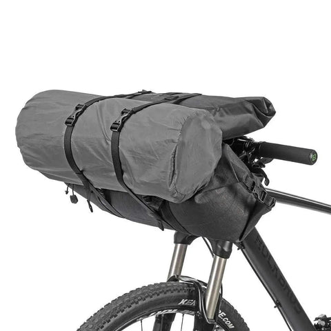 Waterproof Handlebar Bag Set for Bikepacking, Two Dry Packs, mounted on bike handlebars, 600D Nylon and TPU material, 12L-20L storage