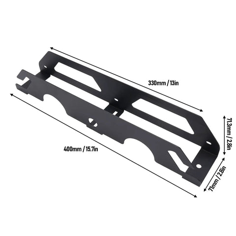 Vertical Wall Mount Angle Grinder Holder Thickened Alloy Steel Rack dimensions shown in millimeters and inches