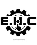 E-Hardware Connection logo with gear design and pointing finger icon