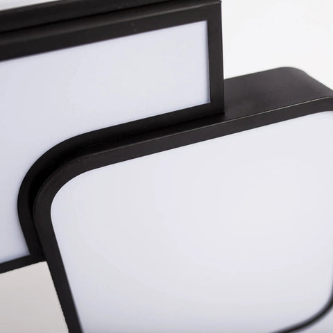 Close-up of black square frame Slick 62W LED Flush Mount Ceiling Light With Remote Control 3000K To 6500K Adjustable Color Temperature