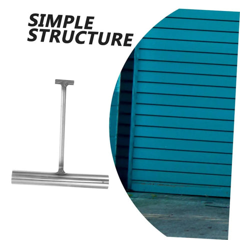 Pro Crew Heavy Duty Built Tough As Nails T Shaped Manhole Cover Hook 2 Pack Stainless Steel Drain Grate Lifter Tool displayed with simple structure.