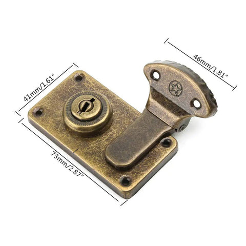 Old School Bronze Tone Leather Suitcase Buckle Box Kit With Vintage Toggle Hasp And Latch For Chests Trunks Wooden Boxes And Trinket Boxes