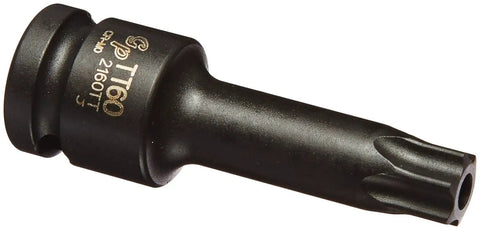 Single socket from 12 Piece Tamper Proof Star Driver Impact Socket Set with Quarter Inch Three Eighths Inch and Half Inch Sizes.
