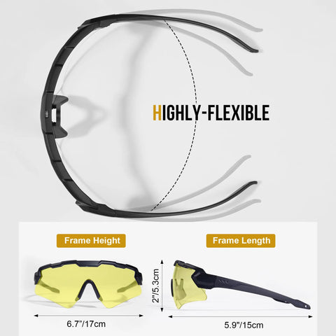 Range Ready Badass Tactical Shooting Glasses With Sick Anti Fog Coating And Legit Impact Resistance Featuring three swappable tinted lenses showing flexible frame dimensions.