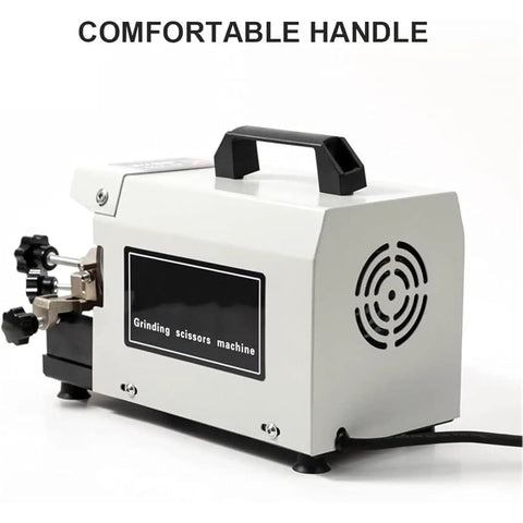 Professional Grade 220W Electric Scissors Sharpener That Crushes Dull Blades And Delivers Razor Sharp Results For Tailors And Seamstress Pros Seeking A Steady Workhorse To Keep Their Tools Sickly Sharp Daily with a comfortable handle.