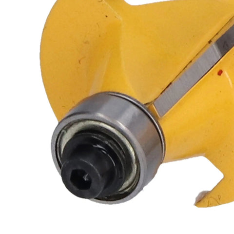 Close-up of Heavy Duty Tongue Groove Router Bit 1/2 Inch Shank Two Flute Carbide woodworking cutter with bearing