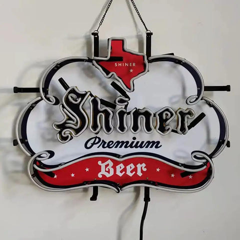 Real Glass Neon Beer Sign Blue 19x15 Inches For Home Bar Man Cave Pub Party Store Window Display Neon Light