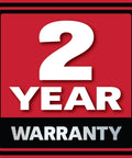 2 Year Warranty badge for Pro Grade Half Inch Pneumatic Reversible Drill With 800 RPM Lightweight Aluminum Body Sealed Ball Bearings.