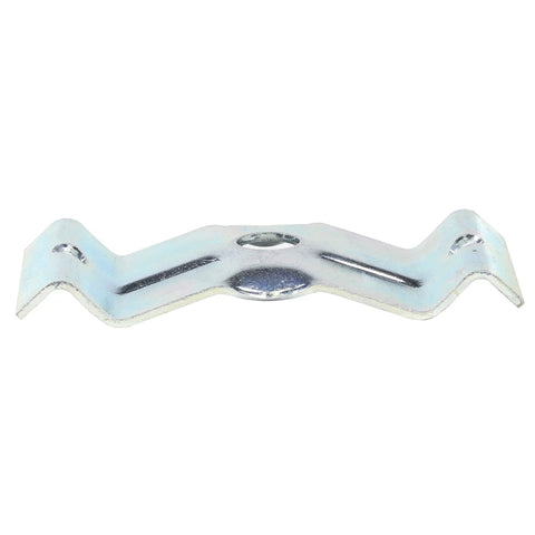 Four Pack Heavy Duty Surface Mount Corner Brackets For Table Aprons Forged From Bold Zinc Coated Steel With Tough Wing Nuts close-up of a zinc plated bracket