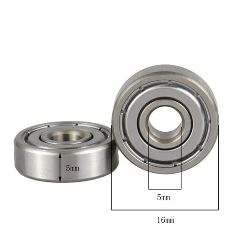 20 Piece 625ZZ Mini Ball Bearings 5x16x5mm ABEC5 Z3V3 Double Shield Low Noise High Speed For 3D Printers And CNC Machines Pro Grade For Motors Power Tools Toys And Home Appliances, 5x16x5mm