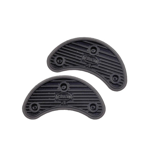 Straight Up Durable Rubber Shoe Sole Pads Anti Slip Heel Tip Replacements Pro Move Non Skid Traction For All Day Wear Beefy Exact 45 mm Fit Two Pack with textured surface and rounded design.