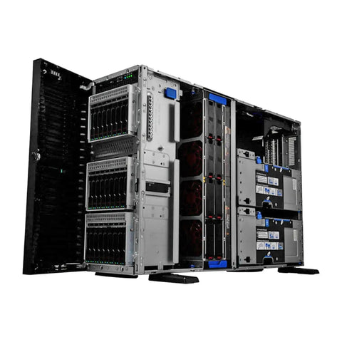 Rock Solid Dual Xeon Tower Server With 64 Cores And 1TB DDR5 Memory, showcasing internal components and storage bays.