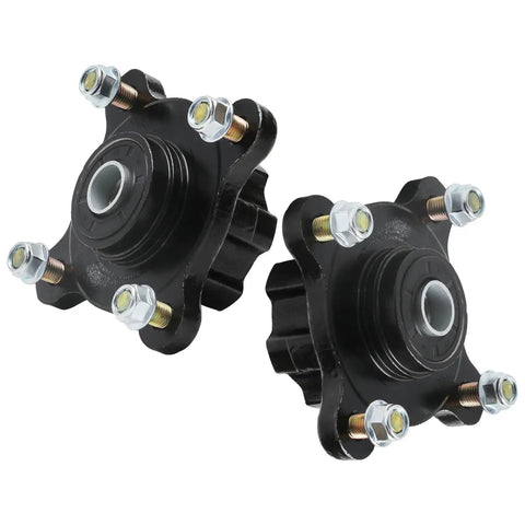 Pair Of Front Wheel Hubs Featuring Bulletproof 17Mm Bearings 4Lug 4X110 Bolt Pattern Rock Solid for ATVs.
