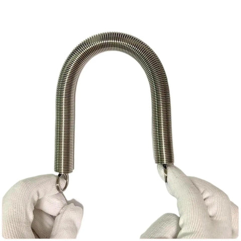 Premium Heavy Duty Stainless Steel Extension Spring Delivering Beast Mode Tension And Top Shelf Toughness For Window Tracks And Garage Doors 1000 Millimeter held by hands.
