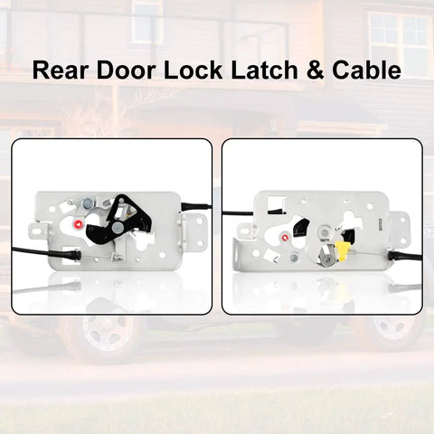 Ford F150 Left Side Door Rear Lock Latch Actuator Cable Assembly Set Upper And Lower For 2004 2008 Extended Cab shown in detail