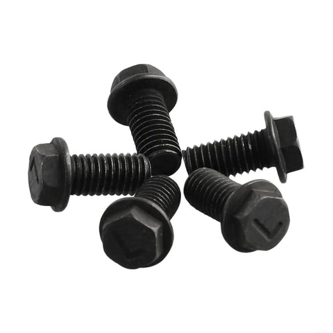5-Pack Heavy Duty M8 X 18mm Left Hand Thread Hex Flange Screws Made From High Strength Carbon Steel for secure blade fastening.