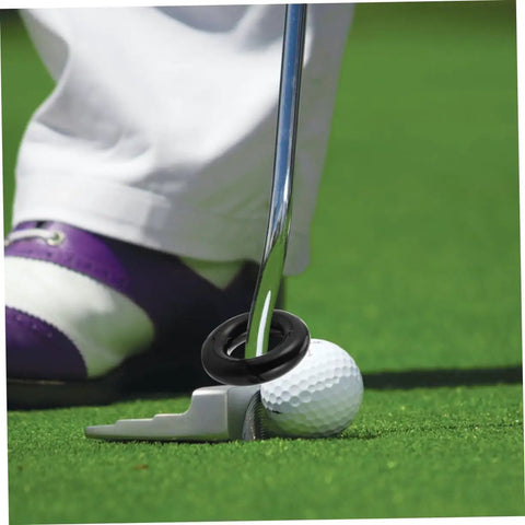 Weighted Golf Swing Ring For Beginners And Pros, practice gear near golf club and ball, stabilizing swing, boosting power